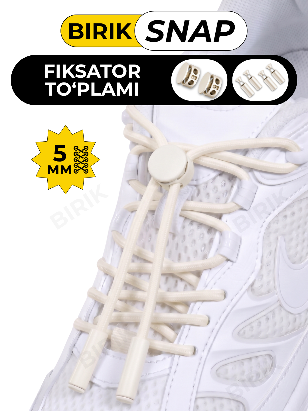 BIRIK SNAP elastik bog‘ichlar metall fiksator bilan