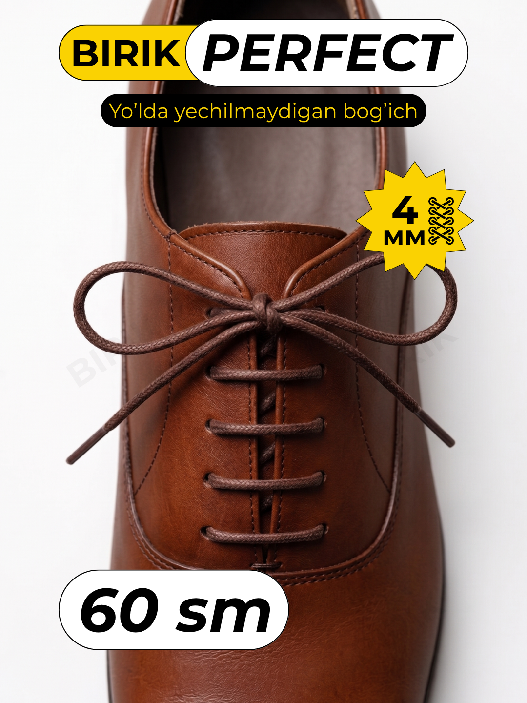 Bog'ich BIRIK PERFECT mumli klassik 4 mm 60-120 sm tufli botinka krossovka uchun