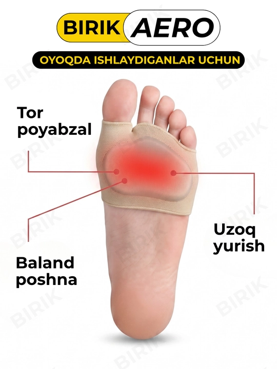 BIRIK AERO panja oldi yostiqchasi, barmoq halqali, mato va silikon, 3 o'lcham